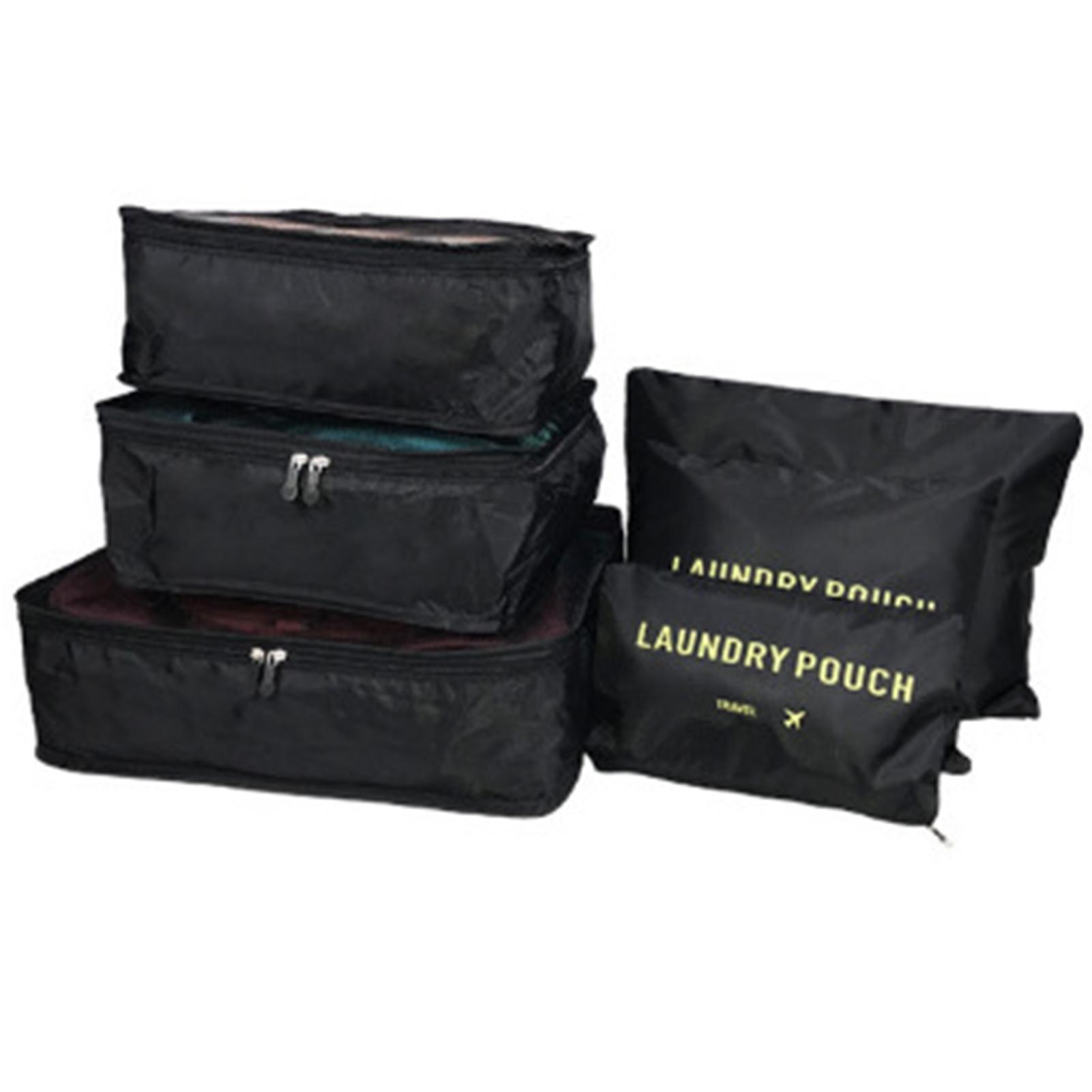 6 шт дорожные сумки-органайзеры для чемоданов и рюкзаков легкие сумки-органайзеры на молнии для багажа чёрный 2319₽