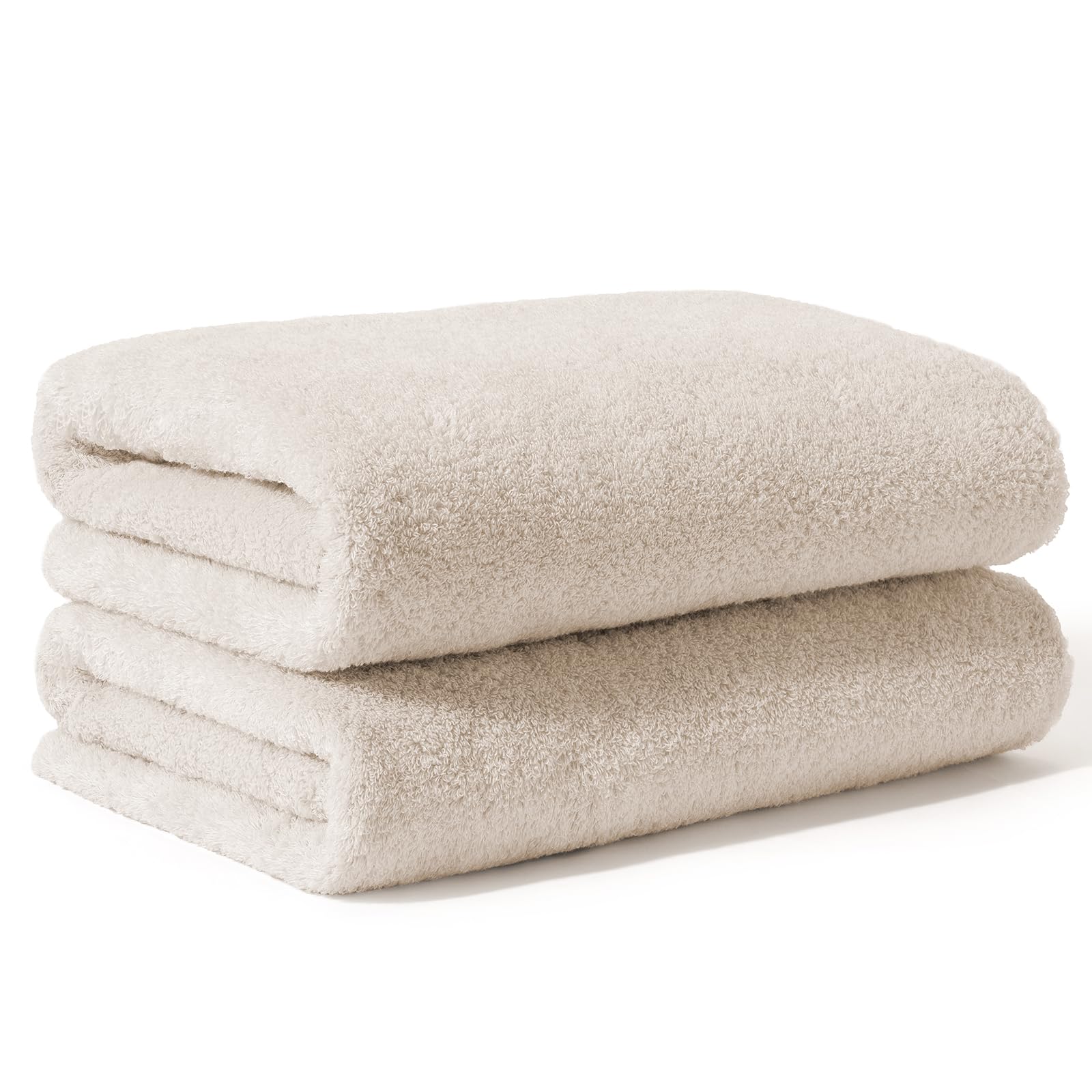 AIFY Resort Unspun Yarn Bath Hotel Gentle on for Single New 60 x Beige Towel, Towel, 2-Pack, 100% Cotton, Fluffy, Thick, Quick-Drying, Absorbent, бежевый