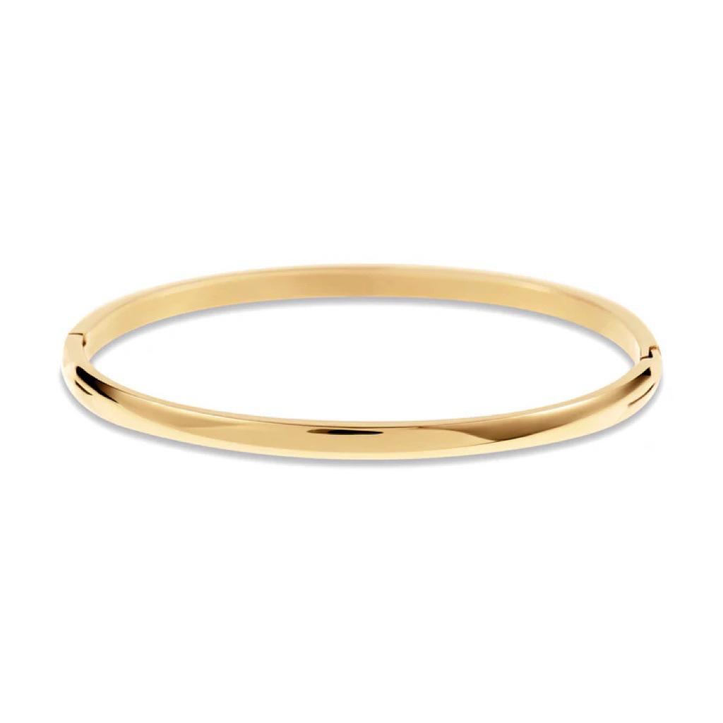 European and American 18K Gold-Plated Titanium Steel Stacking Bracelets with Zircon Detail