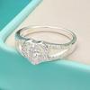 925 Sterling Silver Heart Zircon 7-10# Ring for Women Wedding Charm Engagement Fashion Jewelry
