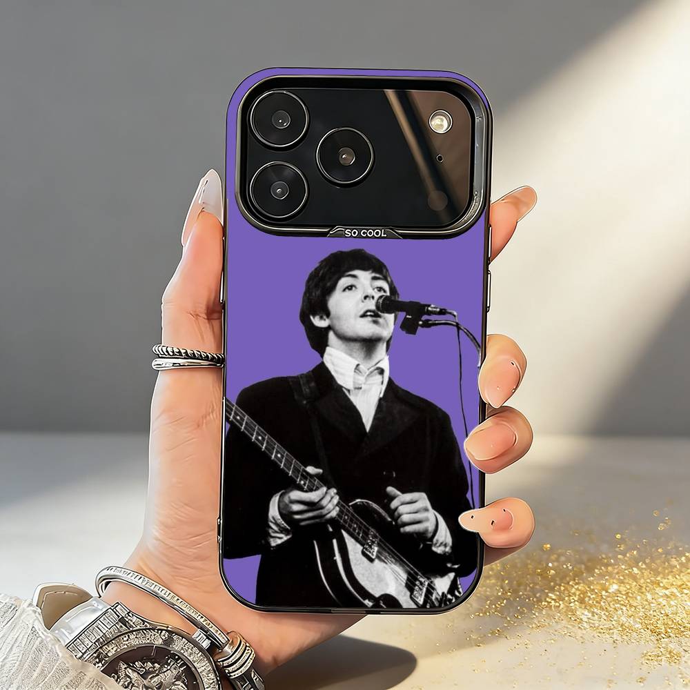 Singer P-Pau-M-McCartney Phone Case For iPhone17 16 15 14 13 12 Pro Max Grey Black Matte Laser Metallic Aurora Funda