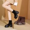 Retro Shoes Women's Shoes, New Thick-soled, Height-increasing, Thick-heeled, Slim Ankle Boots