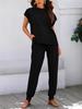 2026 Sommer Damen Zweiteiliges Gestreiftes Jogging-Set: Kurzarm-Oberteil & Lange Hose