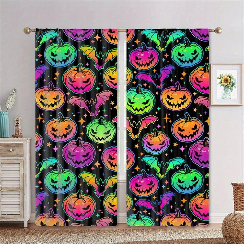 2pcs Red Spider Web HD Digital Printed Curtains Home Decor Living Room Bedroom Rod Pocket Curtains Study Window Office Home Deco