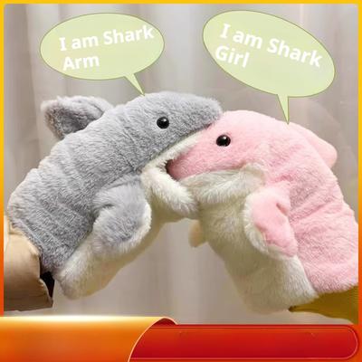 Little Shark Hand Puppet Gloves Cute Doll Plush Toy Can Open Mouth Doll Birthday Gift