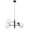Vicenza Black Hanging Lamp 4-Flat White Lampshade E14