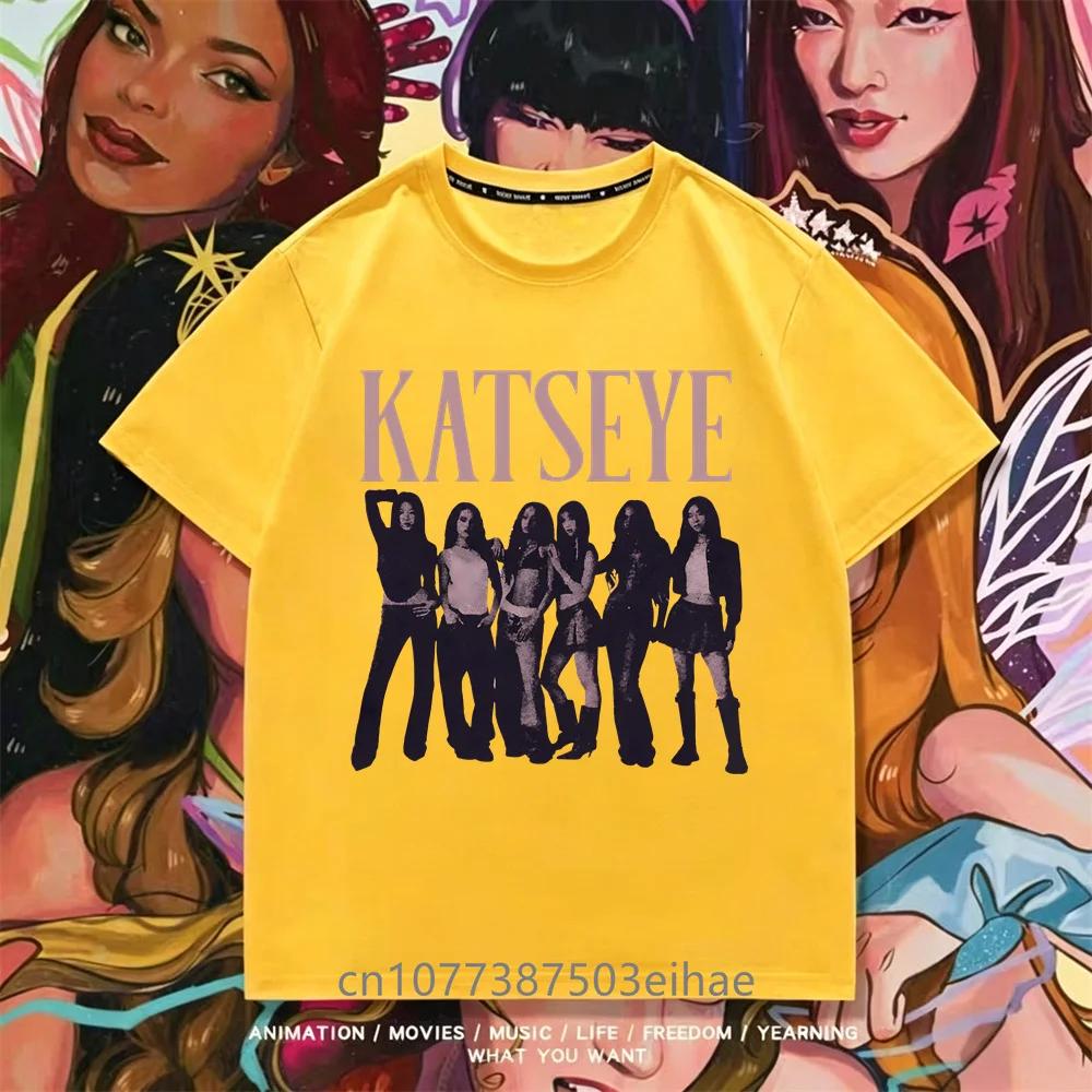 Summer Essential KATSEYE Print T Shirt Youth Girls Short Sleeve Casual Top Stylish Streetwear Daily Travel Casual Kid Apparel