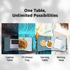 Engineered Wood Foldable Laptop Table with Cup Holder, Tablet Groove and Mini Drawer (60L X 40W X 26H Cm, Blue)