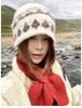Japanese Fair Isle Women's Knitted Wool Hat - Warm, Versatile, Ear-Protecting Winter Beanie.