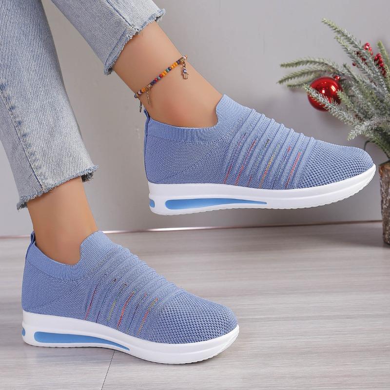 2025 Summer New Large Size Women's Platform Sports Style Casual Flying Weaving Shoes