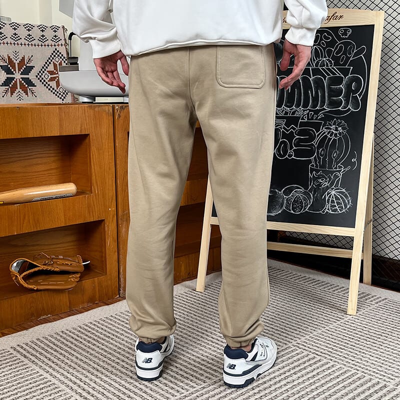 New Balance Knitted Sweatpants Men's Khaki Thickened Cuffed Pants AMP34327-SOT