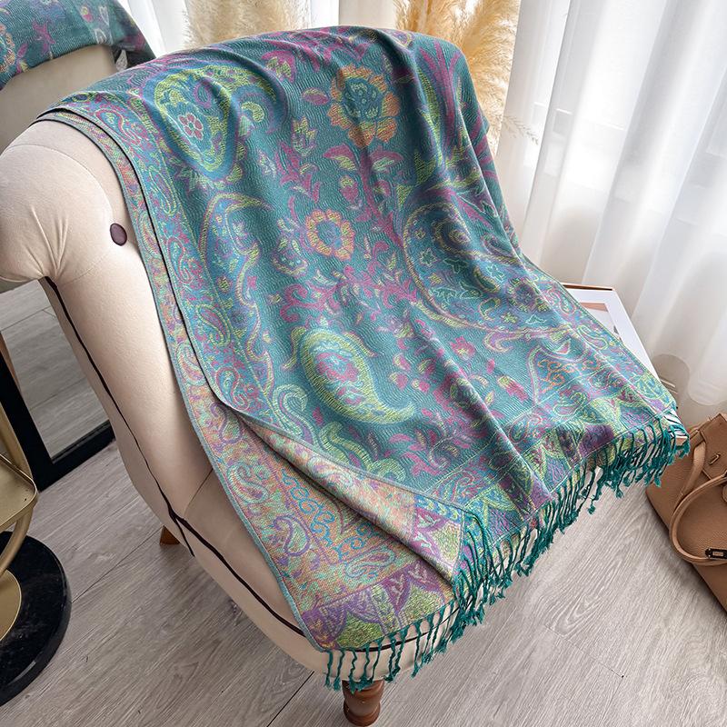 Ethnic Shawl Women's Scarf Scarf Jacquard Cashew Fringe Women's Long Scarf Shawl,Warm Scarf Shawl Outerwear