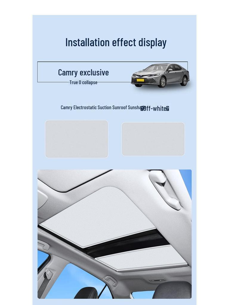 Electrostatic Sunroof Sunshade for Toyota RAV4, Highlander, Crown, Camry, and Venza