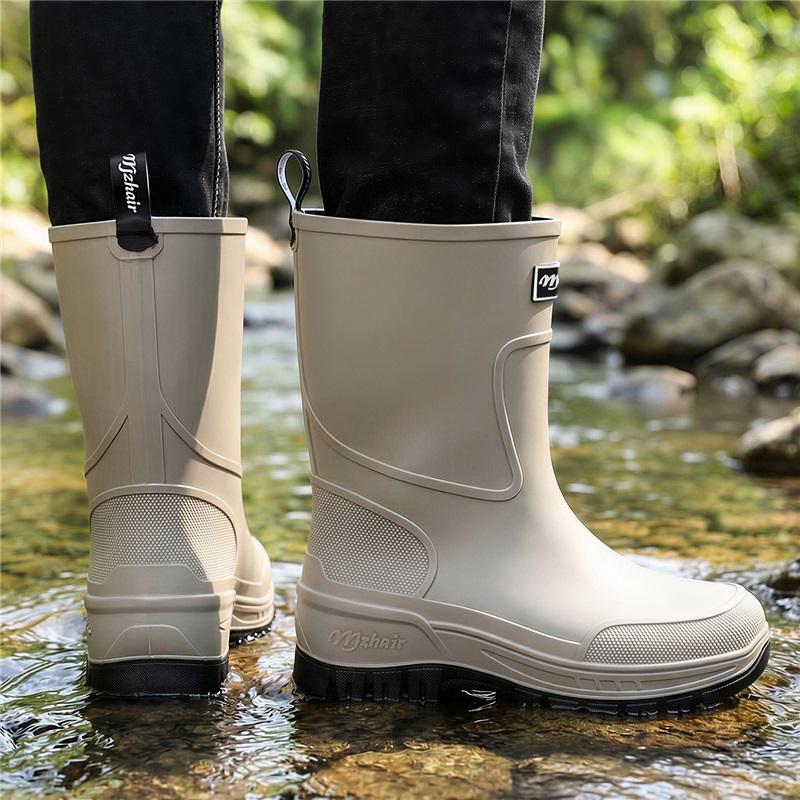 Vidurio blauzdos lietaus batai Vandeniui atsparūs PVC Guminiai Wellies Kvėpuojantis Tinklelio pamušalas Neslystantis padas Lauko Žvejybos Sodininkystės Darbo Lietaus batai