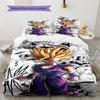 Son Goku Pattern Bedding,Quilt Set Quilt Cover Pillowcase Home Birthday Gift (1 * Duvet Cover + 2 * Pillowcase, Without Core)