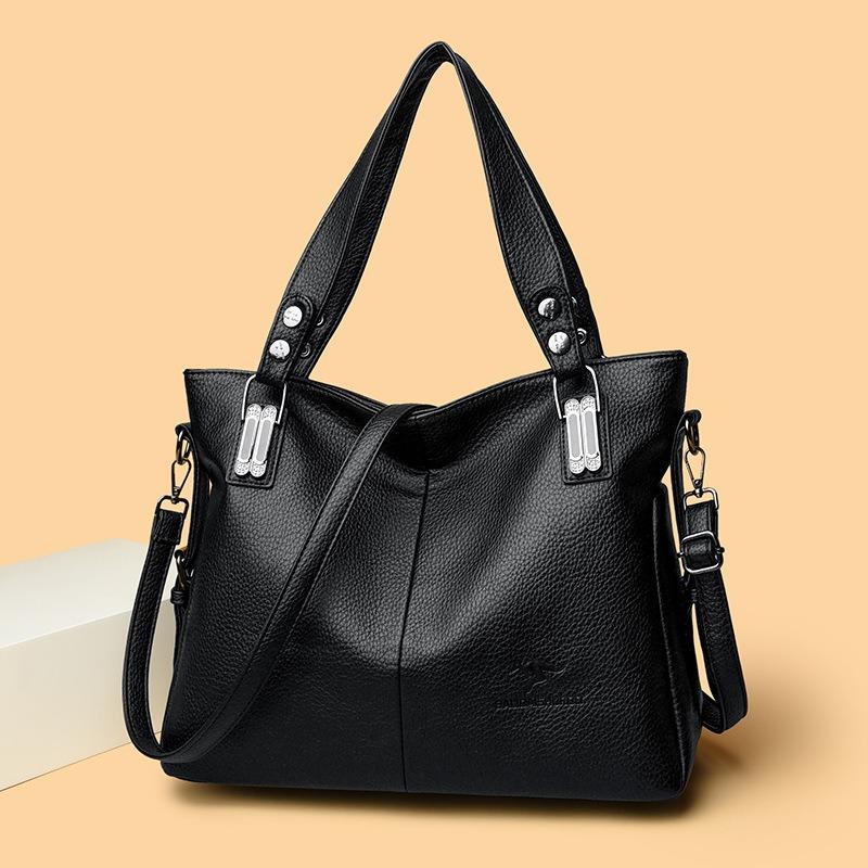 New Large-capacity Shoulder Bag Medium Mother Bag Fashion Temperament Soft Leather Commuter Handbag