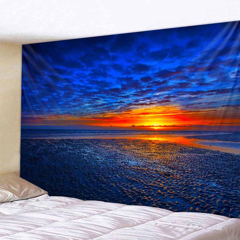 Sunset Beach Cave Tapestry Bohemian Wall Sticker Decorative Tapestry Living Room Wall Fabric Wall Art Tapestry