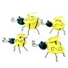 4-Piece Set, Metal Bee Wall Hanging, Garden And Patio Decoration, Room Decoration, Outdoor Family Lawn 3D Wrought Iron Pendant.