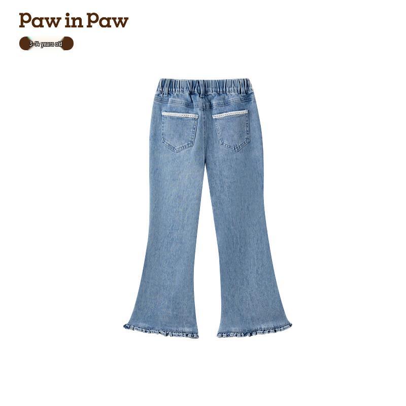 PawinPaw Girls Cartoon Bear Indigo Denim Flare Pants 130