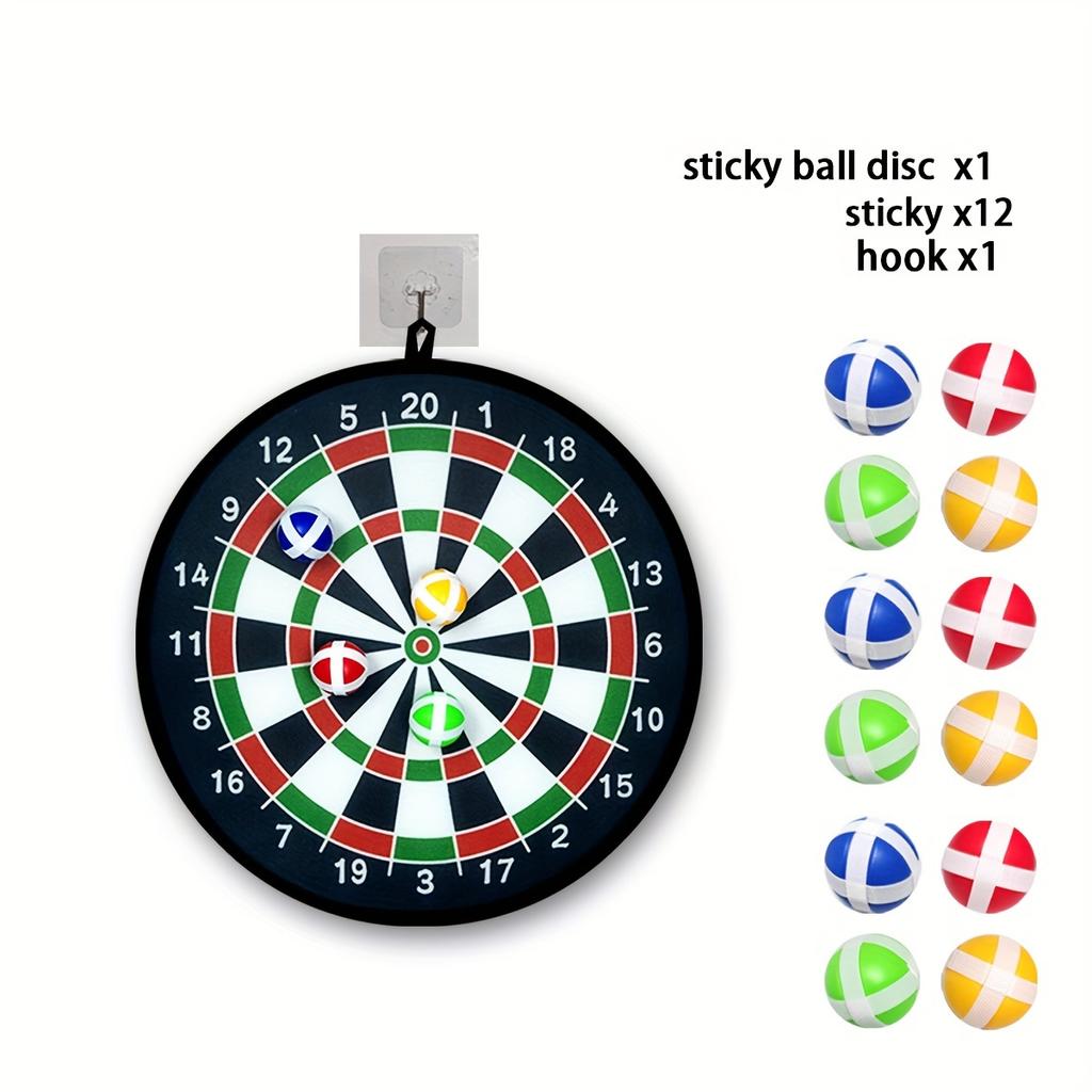 12 pezzi Set di freccette con palline adesive per interni ed esterni Giocattoli per l'allenamento dell'equilibrio Interazione genitori-bambini Regalo di compleanno Forniture per giochi per feste