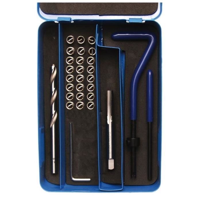 Kit de réparation de filets - BGS TECHNIC - M6 x 1,0 - 29 pièces - Acier HSS-G - Métal