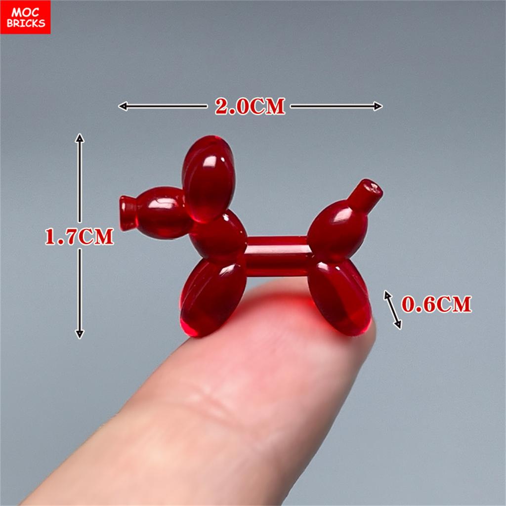 MOC Blocks Utensil Balloon Little Dog Clown Figure Wear 35692 Learning Construction Bricks Figures Birthday Gift Idea