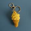 Ice Cream Cone Crochet Keychain Handmaking Knitted Keyrings Exquisite Ice Cream Pendant  Bag Charm