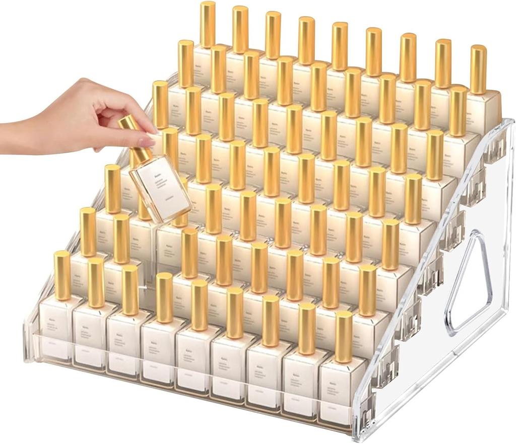 Display Stand Organizer For Nail Polishes Perfumes Cosmetics Container 7 Shelves