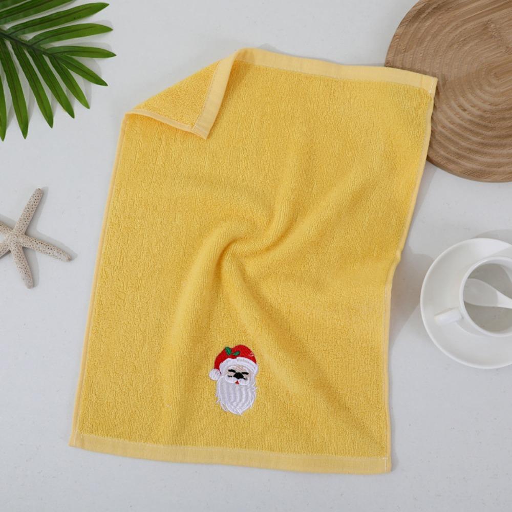 New Year Towel Classic Solid Xmas Tree/Snowman/Santa Claus Embroidery Bath Towel 45x32cm Christmas Hand Towels