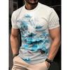 Fashion Men's Crew Neck Short Sleeve 3D Casual Color Printing Casual Short Sleeve Crew Neck T-Shirt