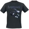 Evanescence Grunge Logo Tee, Gothic Rock T-Shirt with Faded Crescent & Repeated Text Print, Band Fan Merch