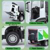 1:32 Container Transport Truck Alloy Car Diecast Toy Model Doors Opened Sound Light Pull Back Vehice Children's Puzzle Toys Gift