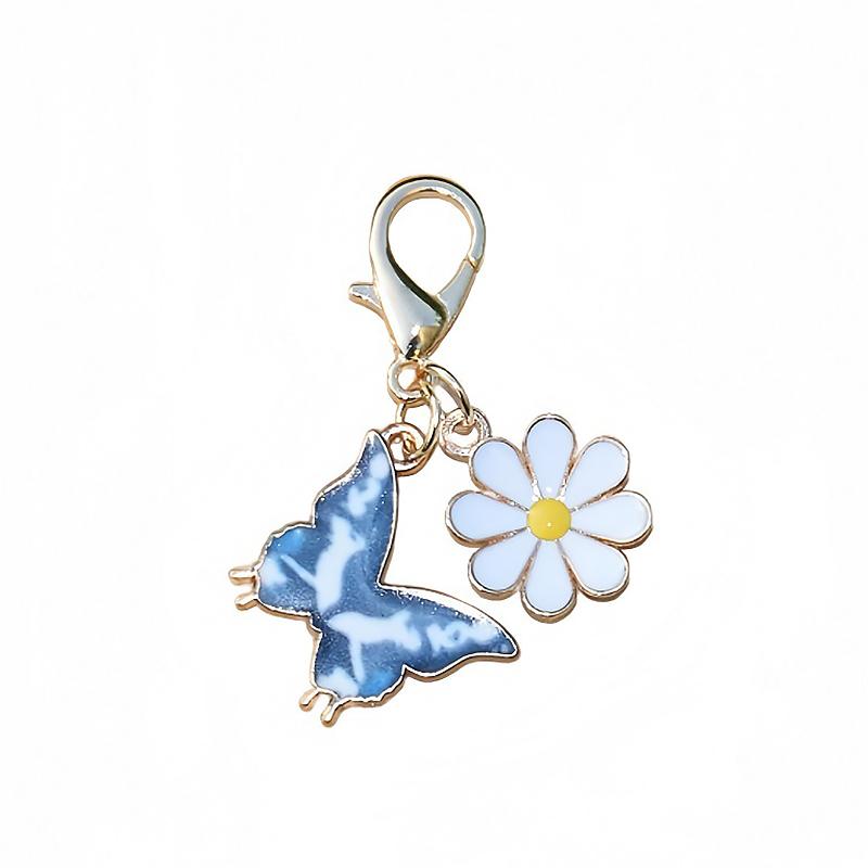1PC DIY Gift Butterfly Design Pendant Keychain Marker Metal Creativity Keychain Party Daisy Cute