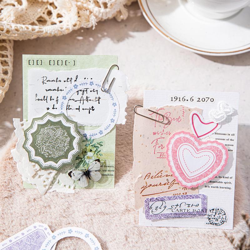 Journal GO 45pcs Vintage Frame Memo Pads School Office Supplies Scrapbooking Collage Junk Journal diy Material Papers