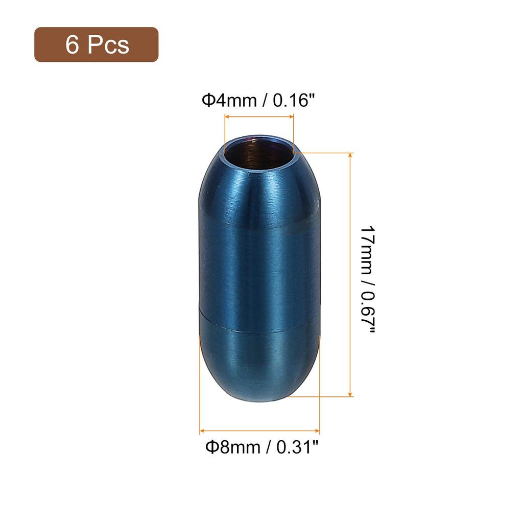 Leather Cord End 6pcs 4mm Hole Leather Cord End Cap Closure Leather Cord for DIY Supplies Blue [uxcell] Clasp, Clasp, Buckle, Craft,