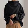 Women's High Neck Long Sleeve Top In Black