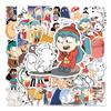 Hilda Girl Animation Stickers: 50-Piece Set for Notebooks, Luggage, and Decor