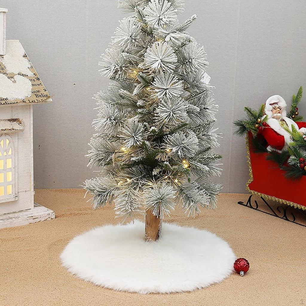 Christmas Tree Skirt Decoration Rustic Round Farmhouse Supplies Reusable Decor Xmas