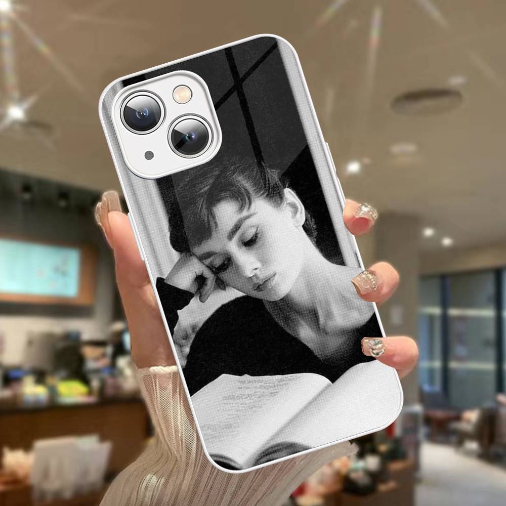 Actress A-Audrey H-Hepburn For IPhone 14 13 12 Mini 11 Pro XS Max X XR 14 Plus Tempered Glass Cover