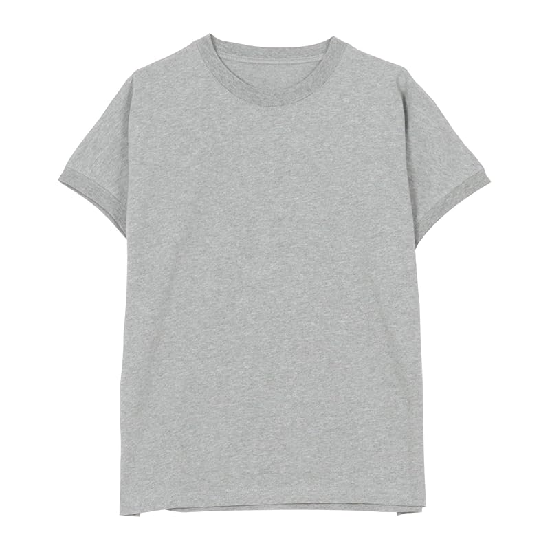

[Kobe lettuce] T-shirt ladies short sleeve tops t-shirt Relaxing body shape cover summer mock neck t-shirt [C4819] M crew neck gray