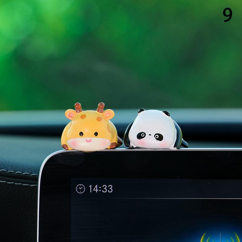 Mini Cartoon Animal Resin Decorative Toy Cute Computer Desktop Decoration Car Cute Doll Perfect Birthday Gift Choice Decoration