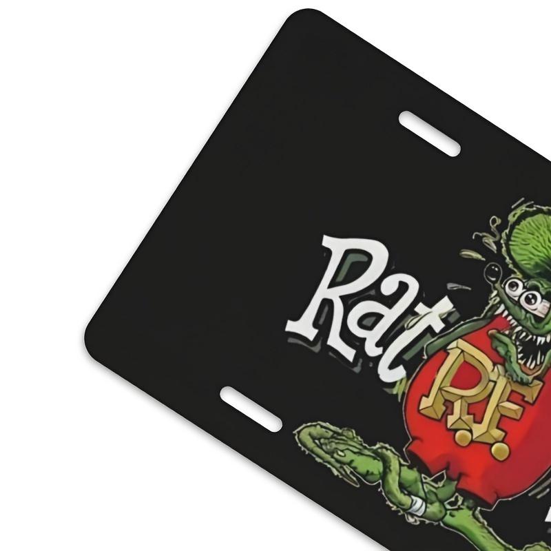 Rat Fink Design Aluminum License Plate Sign - Vintage, Waterproof & Easy to Install - for Home, Garage, Cafe, Restaurant, Bar W
