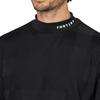FootJoy Men's Check Jacquard Short Sleeve Mock Neck Golf Shirt, Black, Size L (FJ-S25-S05, 34687-L)