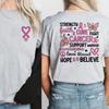 T-shirt de sensibilisation au cancer du sein Ruban rose Soutien T-shirt Imprimé Combattant T-shirt Survivor Femme Hauts d'été Vêtements pour femmes Gothique
