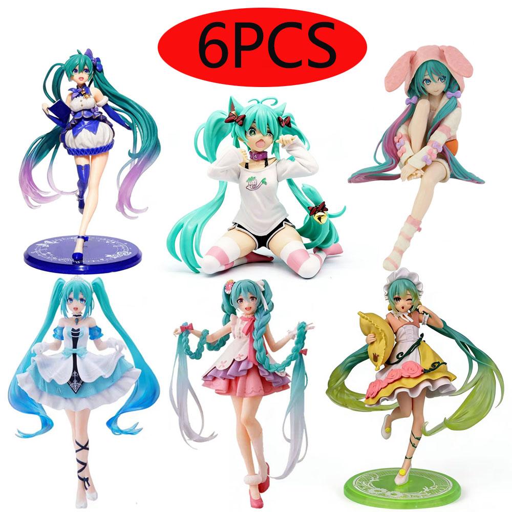Hatsune Miki Anime Character Kawaii Pvc Model Standing and Sitting Doll Action Doll Collection Decorations Christmas Toys Gifts