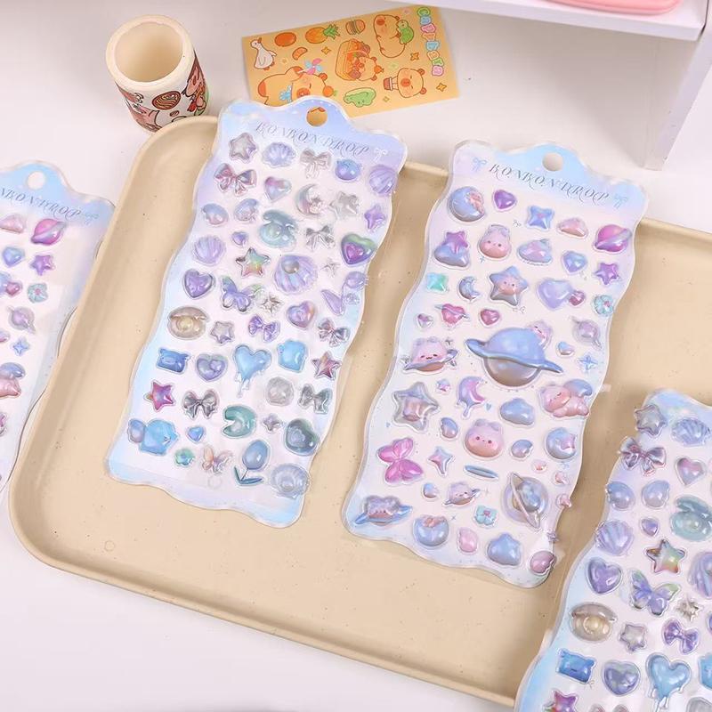 3/6pcs 3D Relief Journal Decorative Stickers Cute Candy Ghost Bread Drop Scrapbooking Phone Stickers Stationery Sticker TMZ