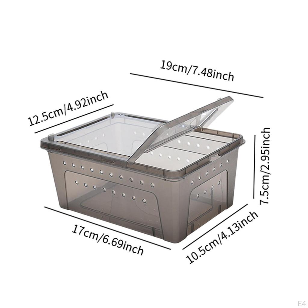 Reptile Breeding Box Animal Habitat Cage Lightweight with Small Vents Turtle Transport Container