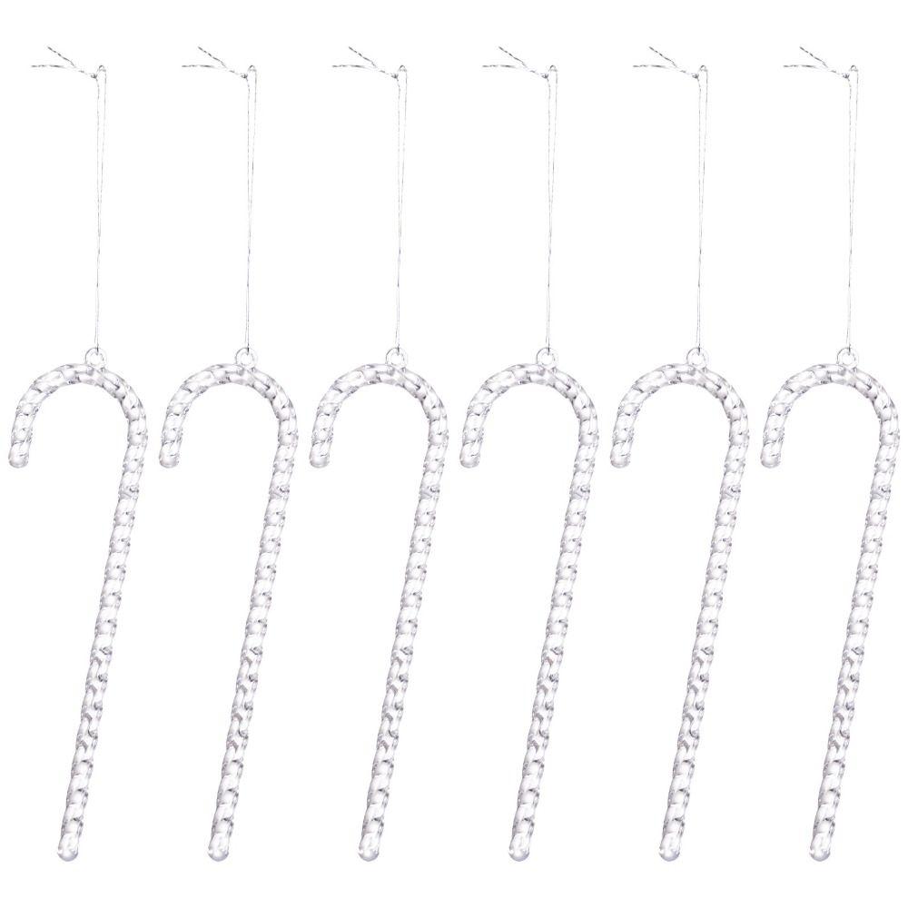 Transparent Acrylic Snowflakes Shatterproof Icicle Pendants Ice Strip Xmas Tree Ornaments  New Year