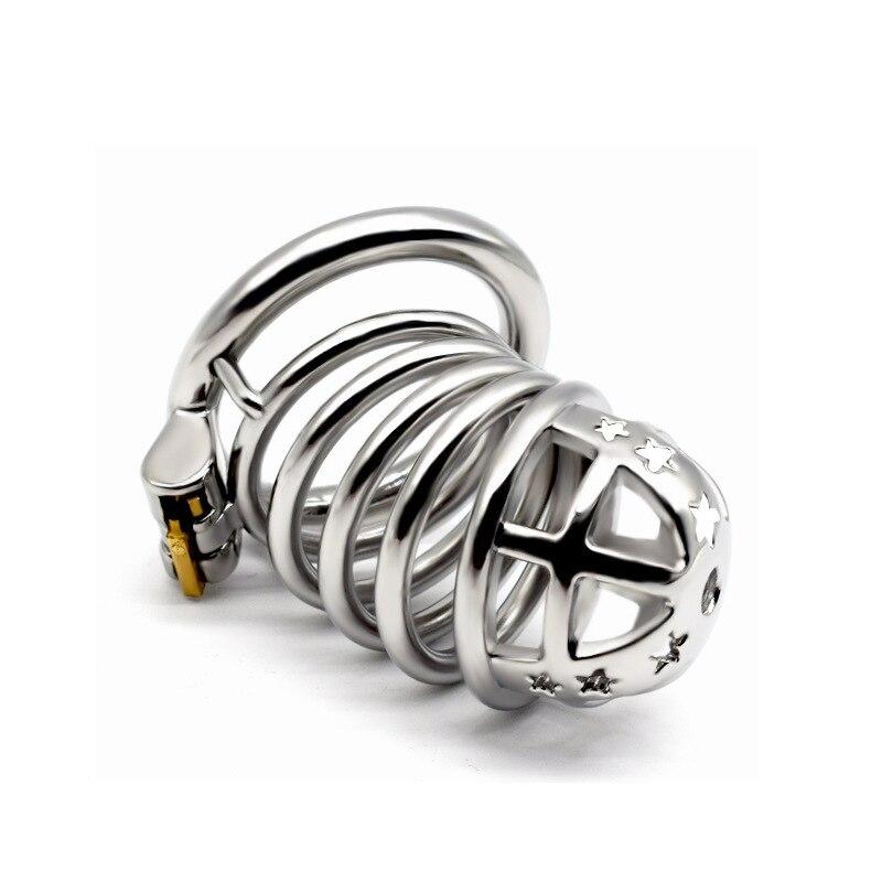 BDSM CB Lås 304 Rustfritt Stål Penisbur Slave Pikkringer Uretral Kyskhet Voksen Sexleketøy Ballestrikk Fetisj Tortur