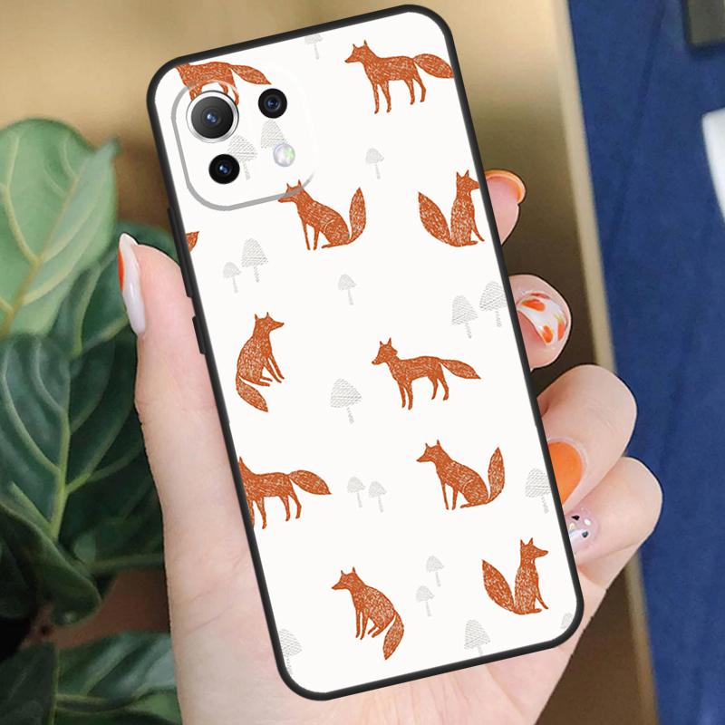 Cartoon-Füchse Tierhülle Für Xiaomi 15 14 Ultra 13T 14T 15T Pro 17 Pro Max POCO X7 Pro X5 X6 F5 F6 F7 F8 Hülle